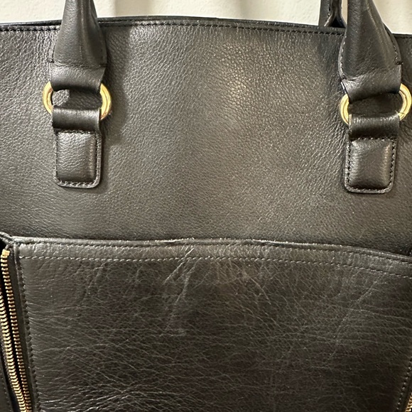 Gently used Banana Republic Genuine Black Leather Tote - Picture 6 of 12